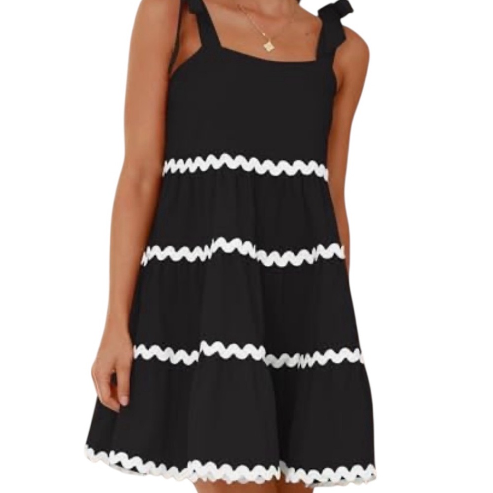 Elegant Black and White Mini Dress